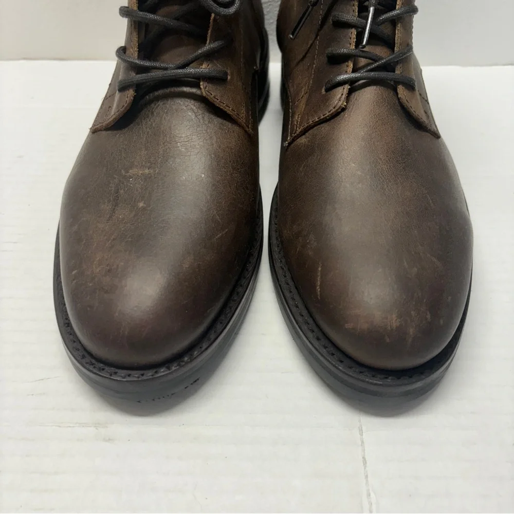 NWOT Rhodes Footwear The Dean Boot Lace Up Leather Brown Sz 9.5